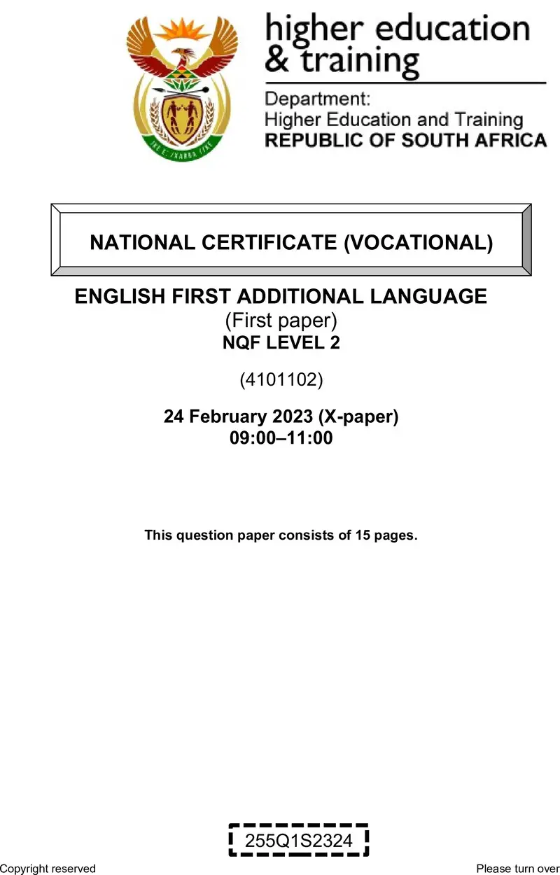 First Additional Language L2 P1 QP Feb 2023 preview