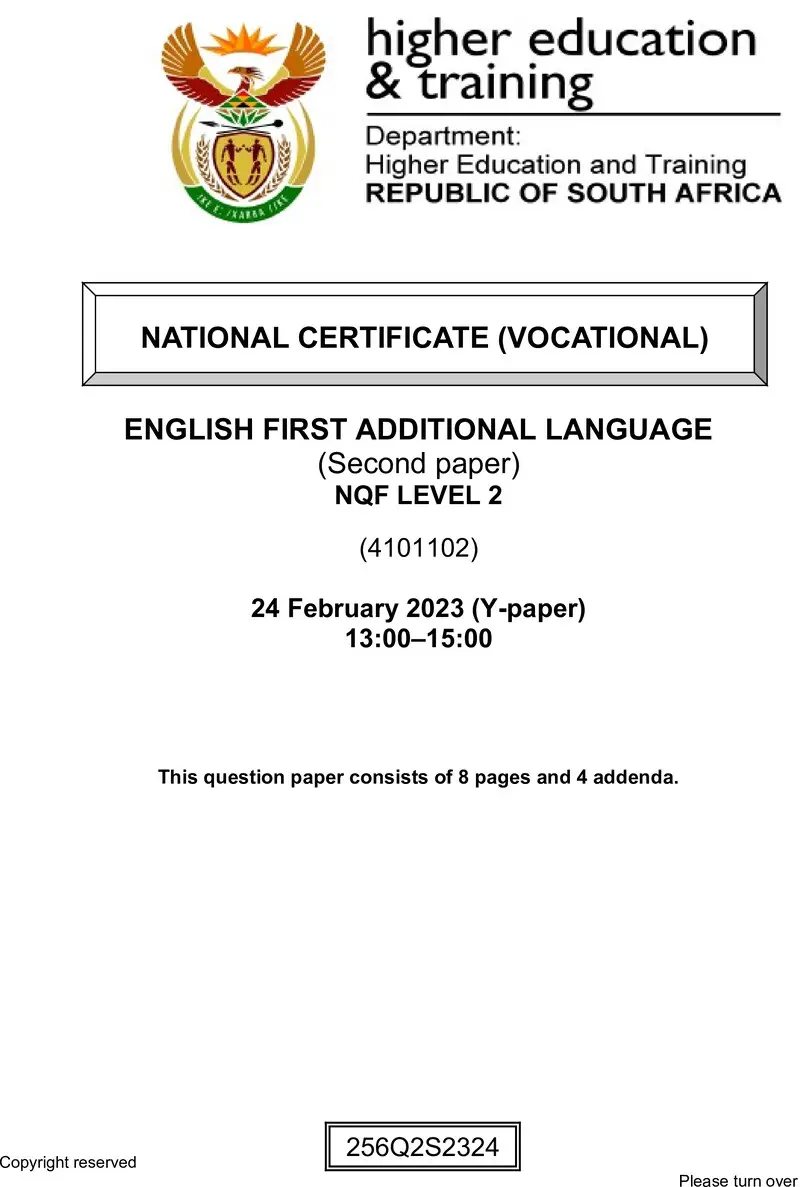 First Additional Language L2 P2 QP Supp Feb 2023 preview