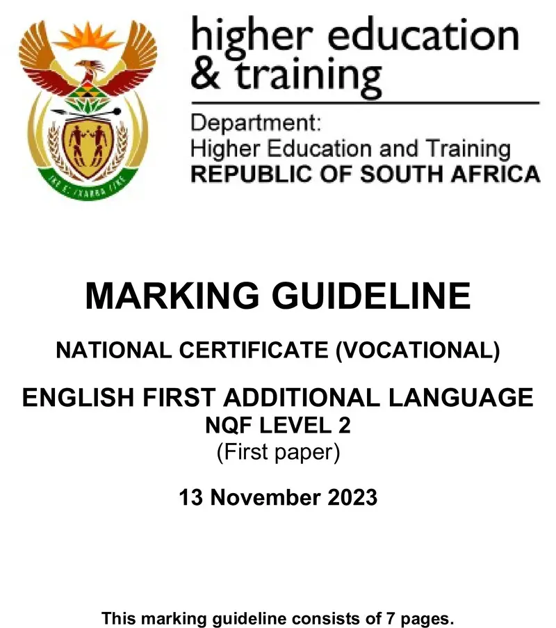 English First Additional Language L2 P1 Nov MG 2023 preview