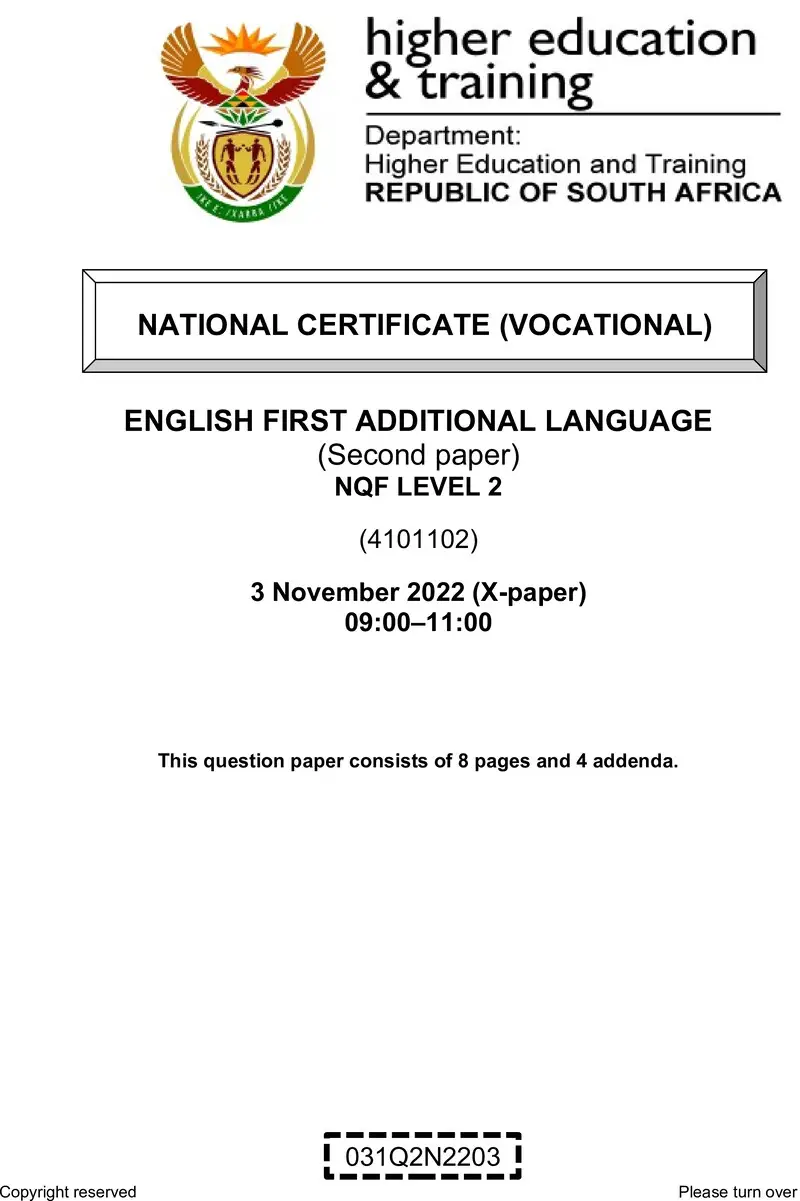 English First Additional Language L2 P2 QP Nov 2022 preview