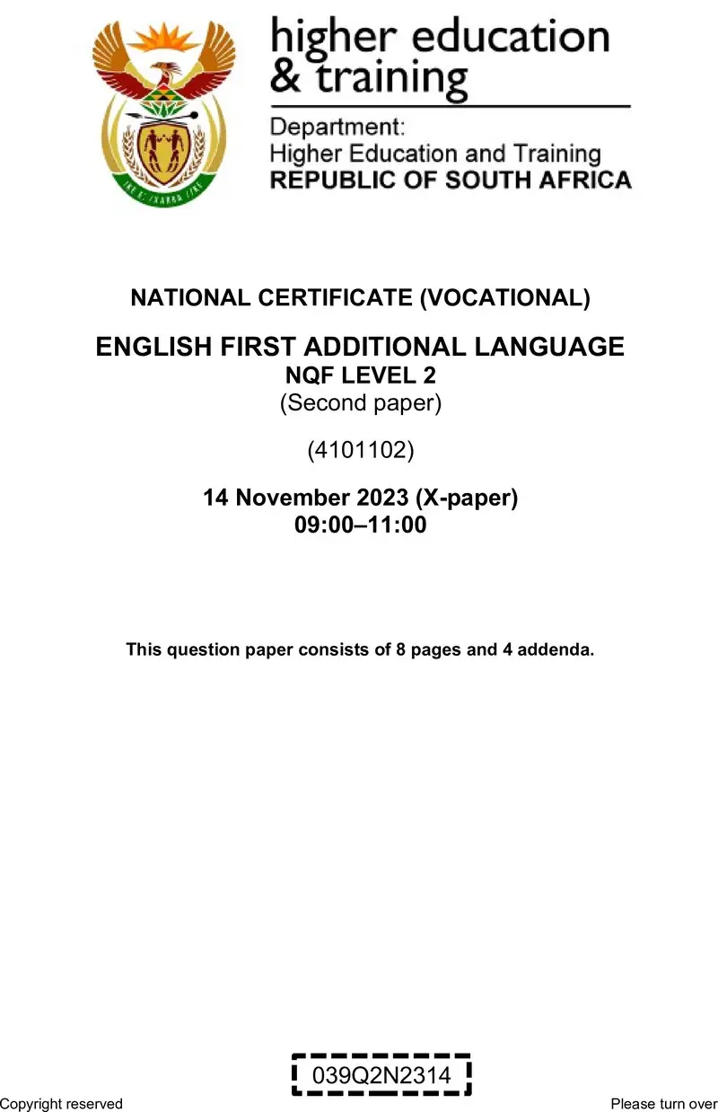 English First Additional Language L2 P2 QP Nov 2023 preview
