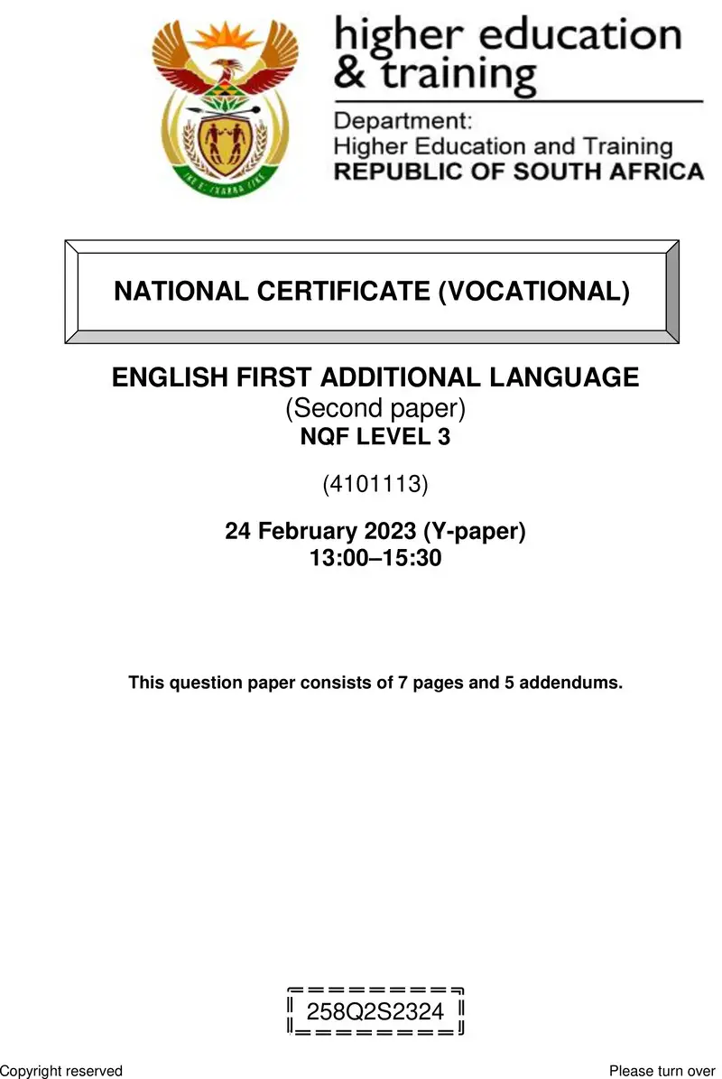 English First Additional Language L3 P2 QP Supp Feb 2023 preview