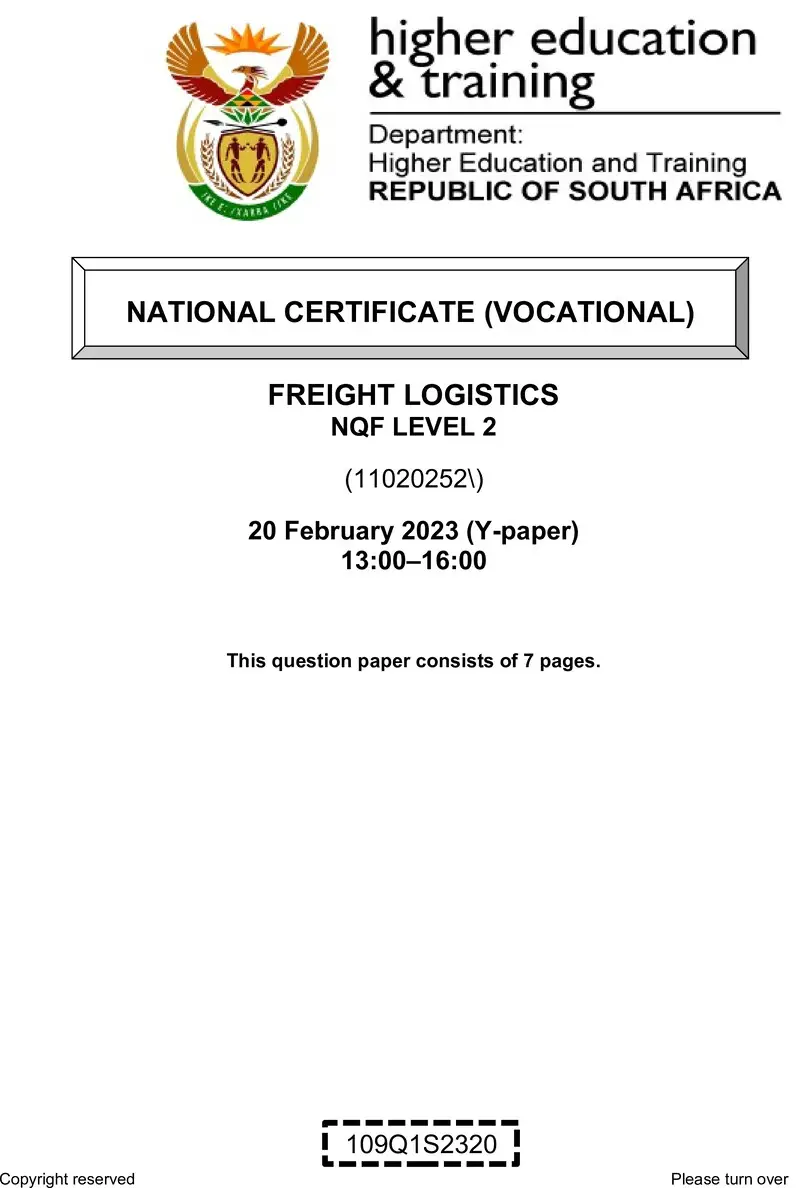 Logistics L2 QP Supp Feb 2023 preview