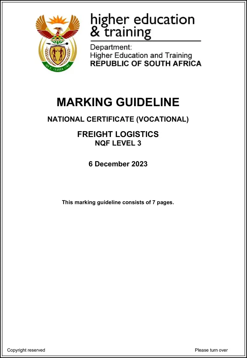 Freight Logistics L3 MEMO Nov 2023 preview