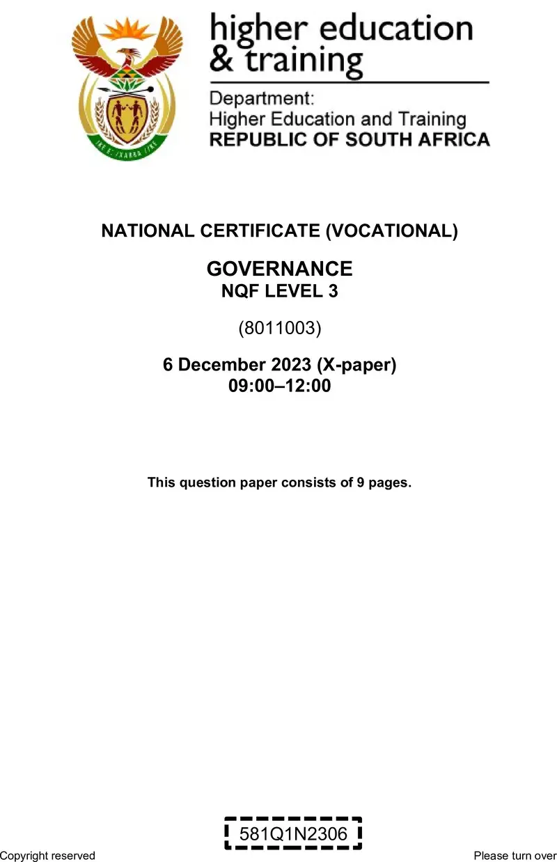 Governance L3 Nov QP 2023 preview