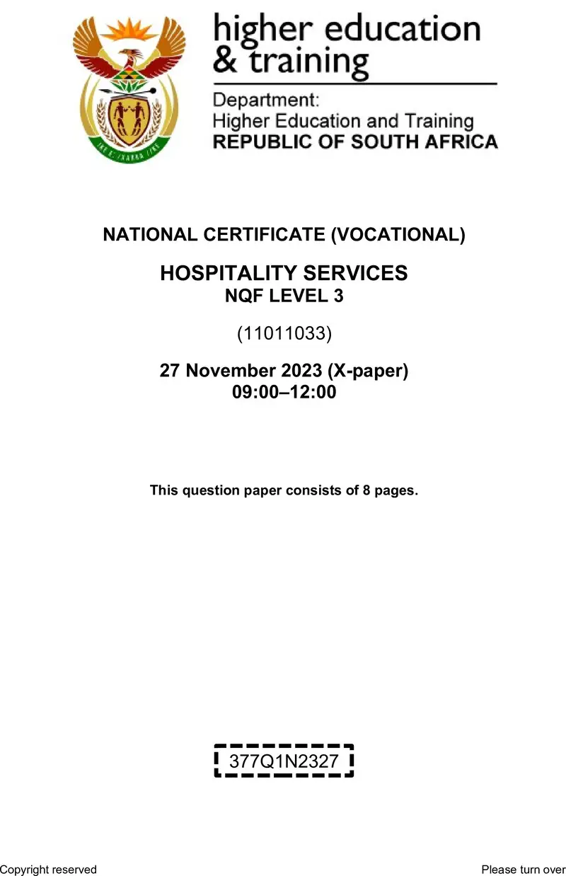 Hospitality Services L3 QP Nov 2023 Edited preview