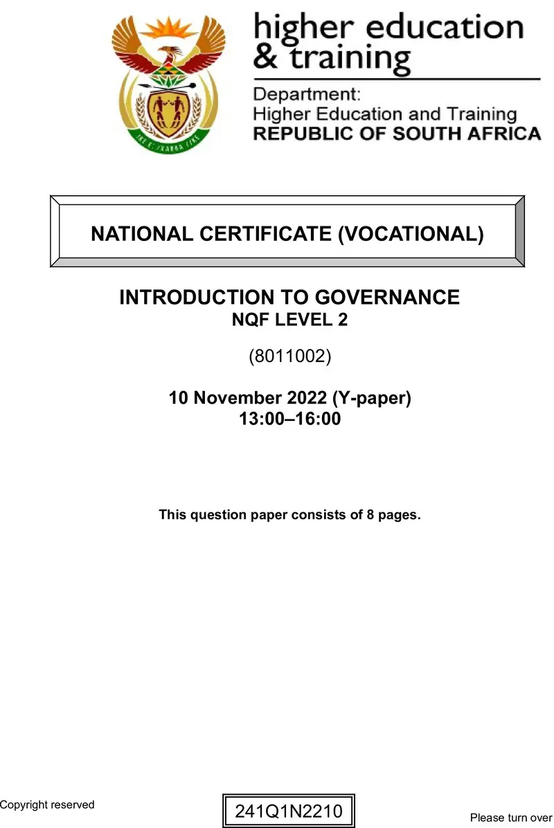 Introduction To Governance L2 QP Nov 2022 Moller preview