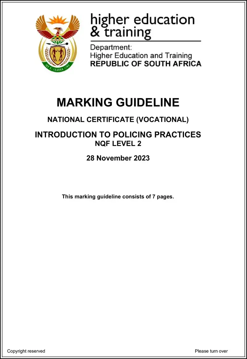 Introduction To Policing Practices L2 MEMO Nov 2023 preview