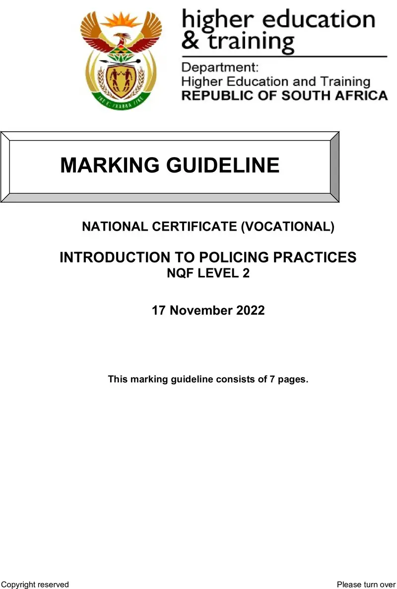 Introduction To Policing Practices L2 Nov MEMO 2022 preview