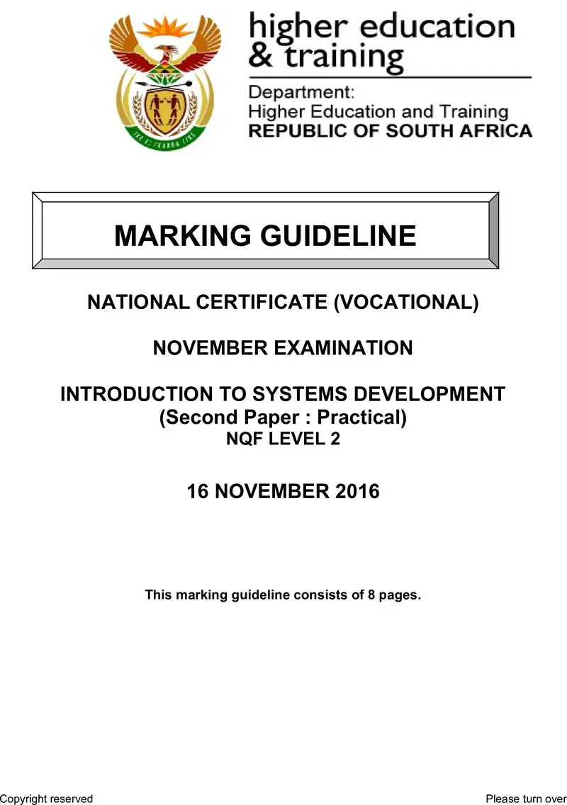 Introduction To Systems Development L2 P2 MEMO Nov 2016 preview