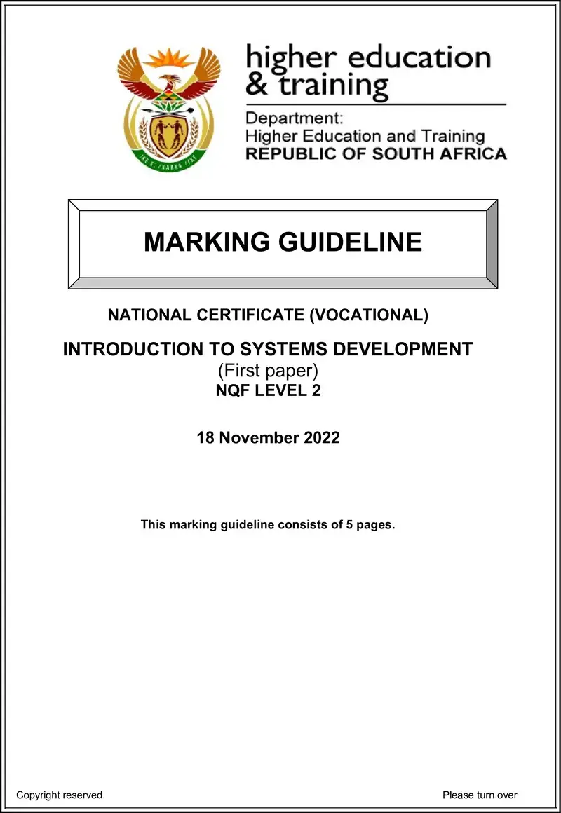 Introduction To Systems Development L2 P1 MEMO Nov 2022 Edited preview