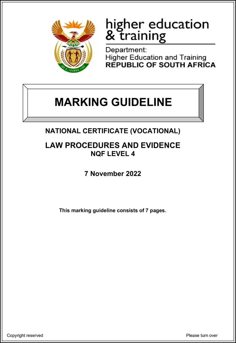 Law Procedures And Evidence L4 MEMO Nov 2022 preview