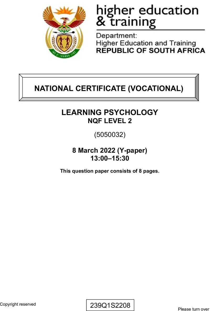 Psychology L2 QP Supp Feb 2022 preview