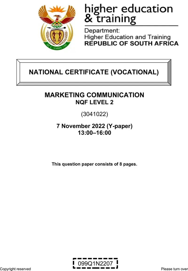 Marketing Communication QP L2 Nov 2022 Tromp preview