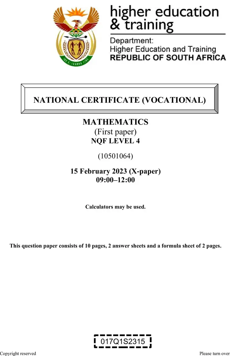 Mathematics L4 P1 QP Feb 2023 preview