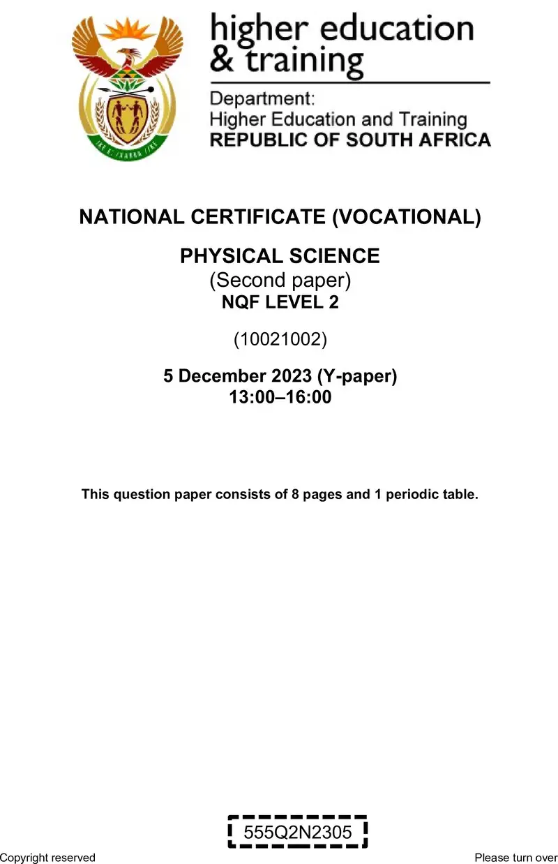 Physical Science L2 P2 QP Nov 2023 preview