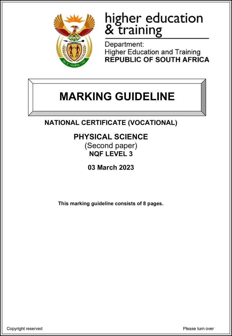 Physical Science L3 P2 MEMO Feb 2023 preview