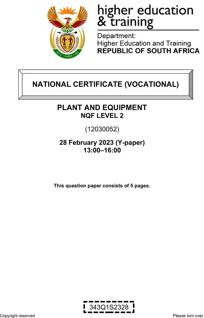 And Equipment L2 QP Feb 2023 Van Zyl S preview