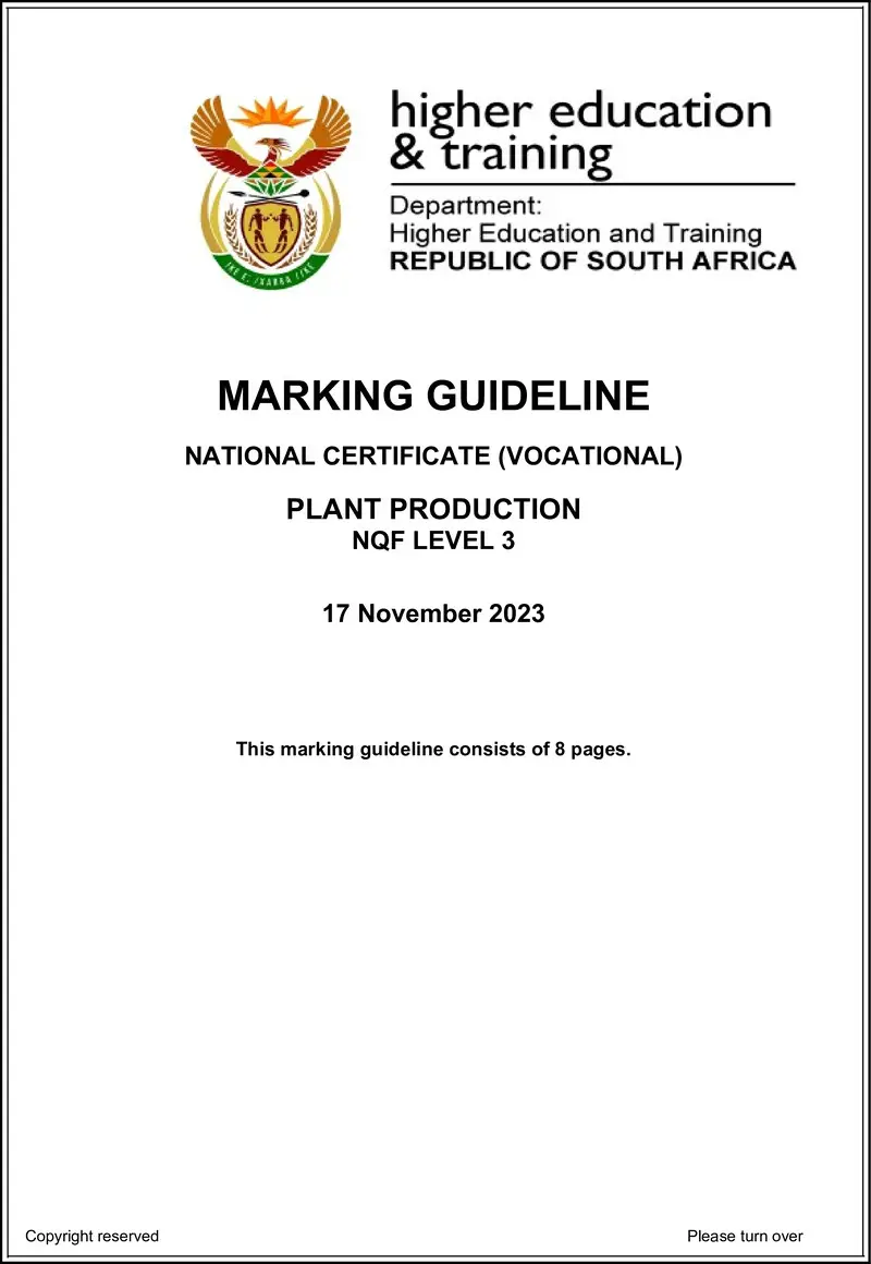 Plant Production L3 Nov MEMO 2023 Edited preview