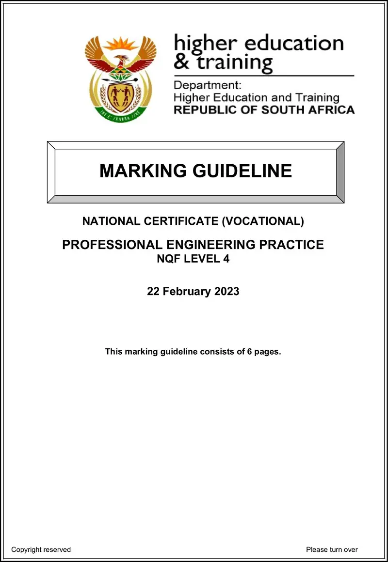 Professional Engineering Practice L4 Supp MEMO Feb 2023 preview