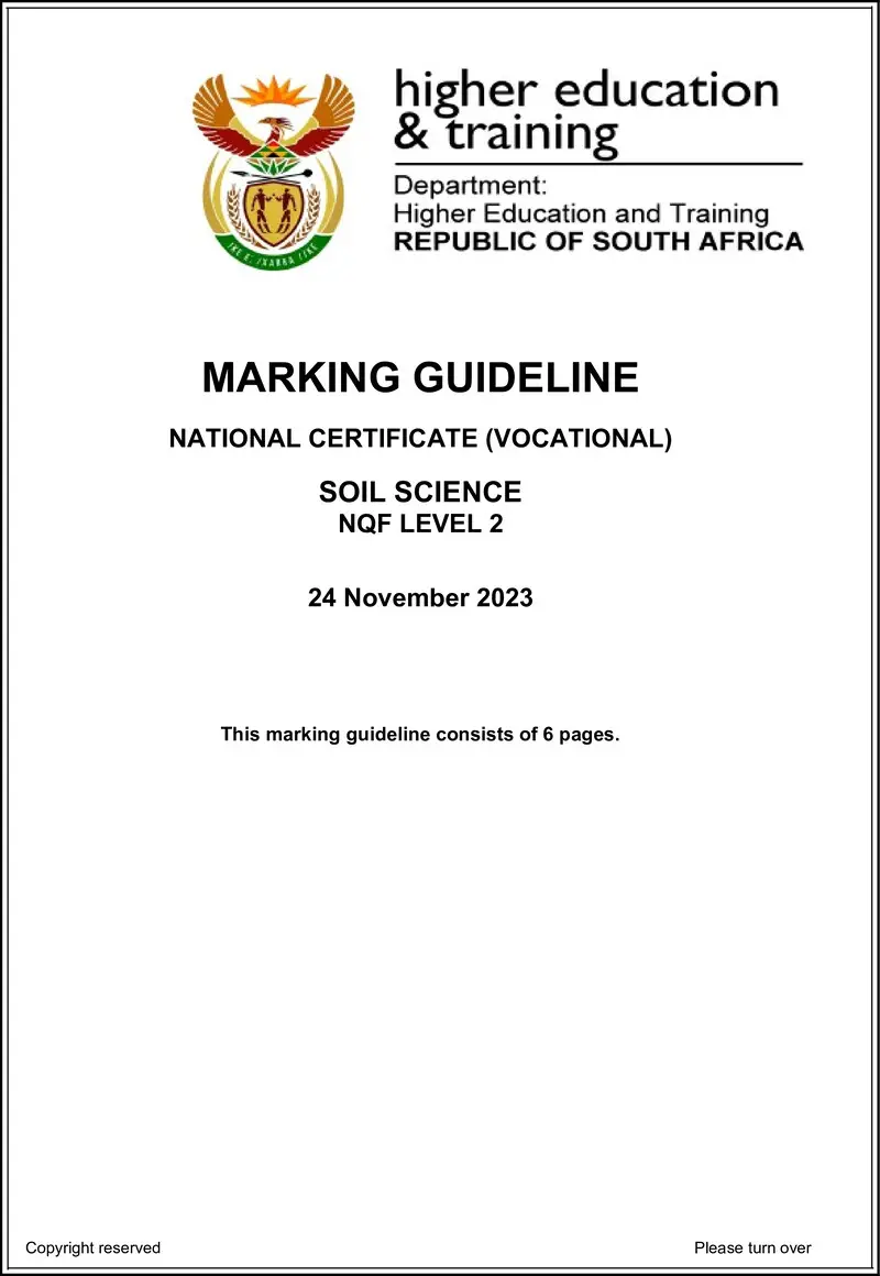 Soil Science L2 Nov MEMO 2023 preview