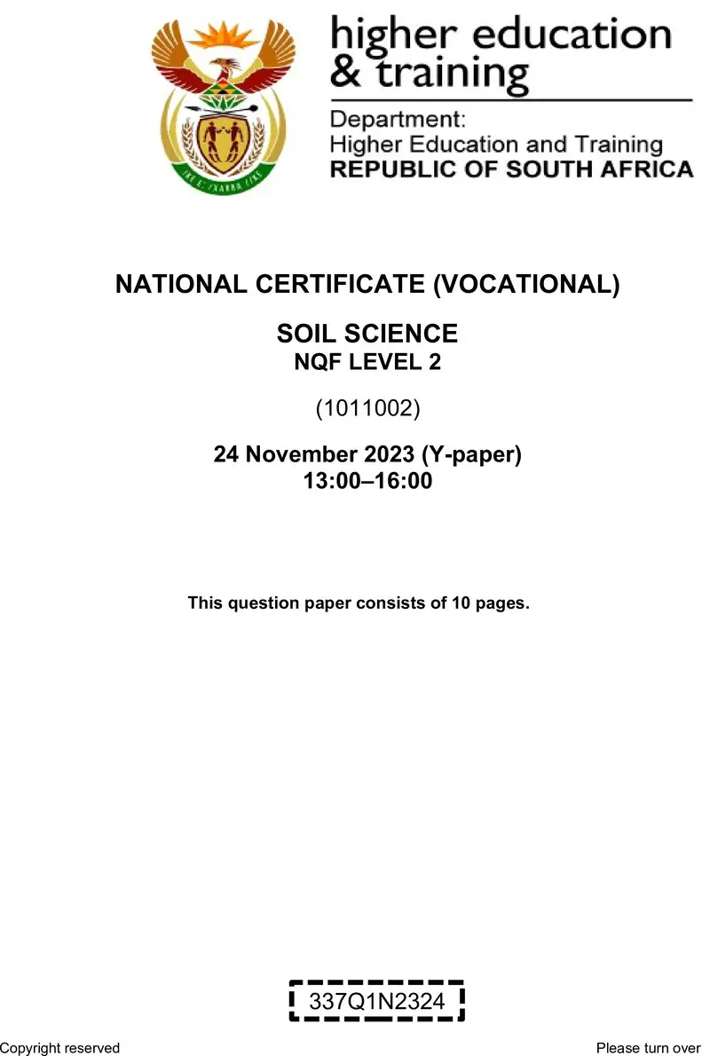 Soil Science L2 Nov QP 2023 preview