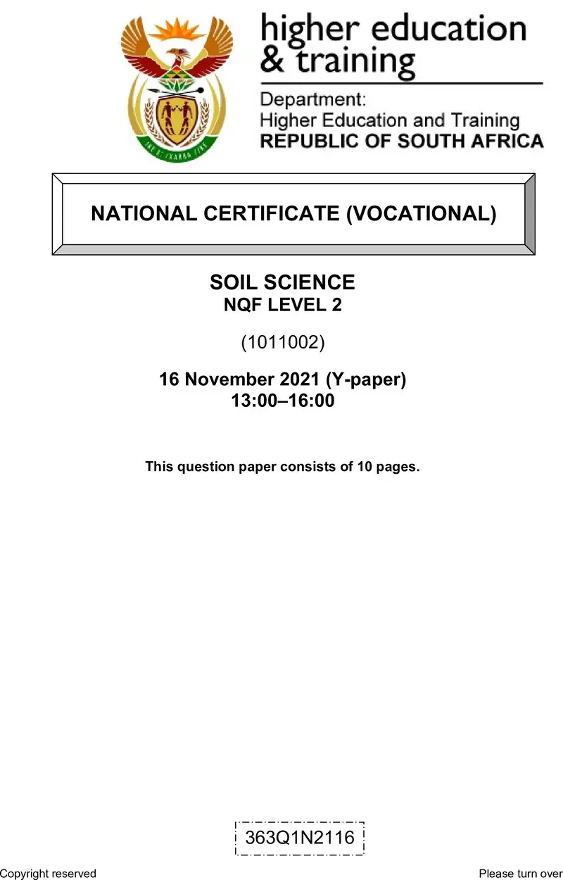 Soil Science L2 QP Nov 2021 preview