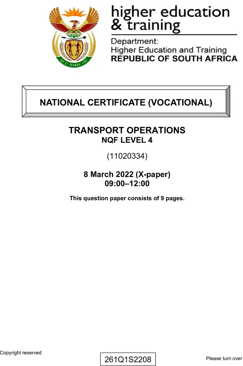 Transport Operations L4 QP Supp Feb 2022 preview