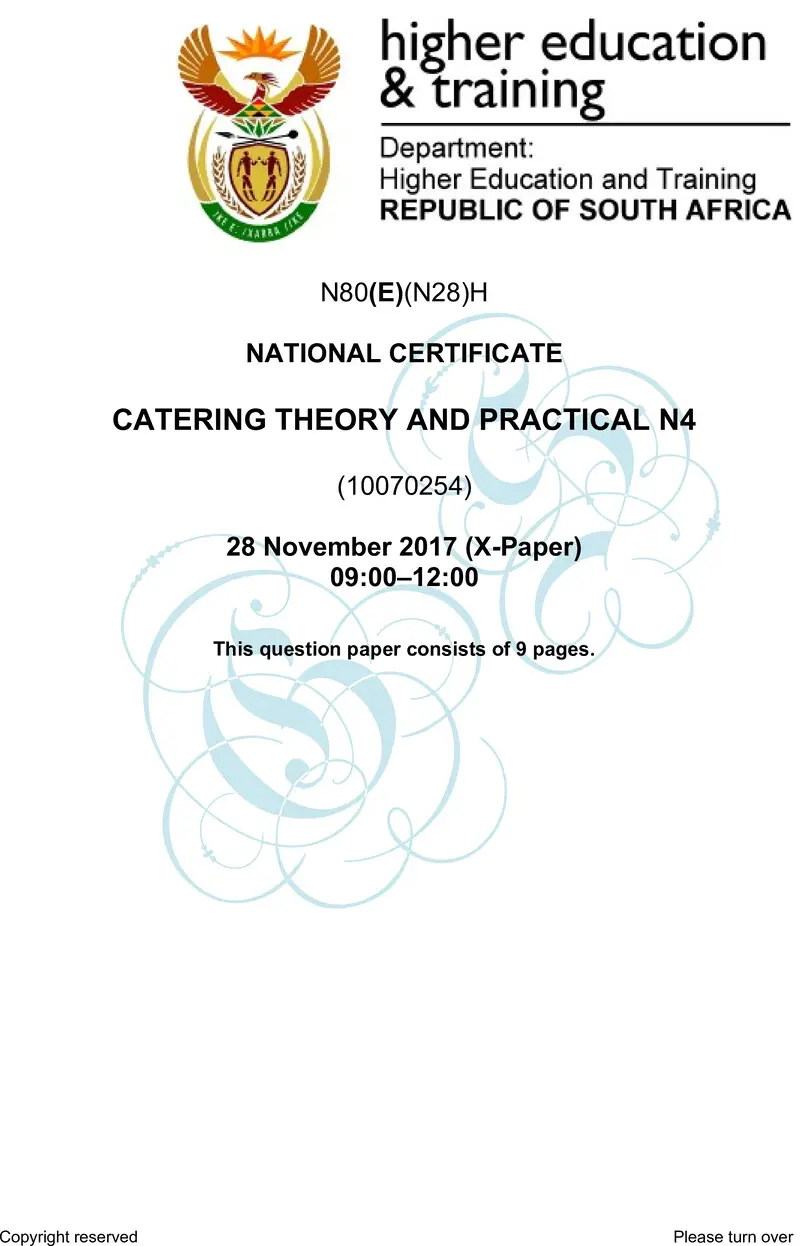 N80 Catering Theory And Practical N4 QP Nov 2017 preview