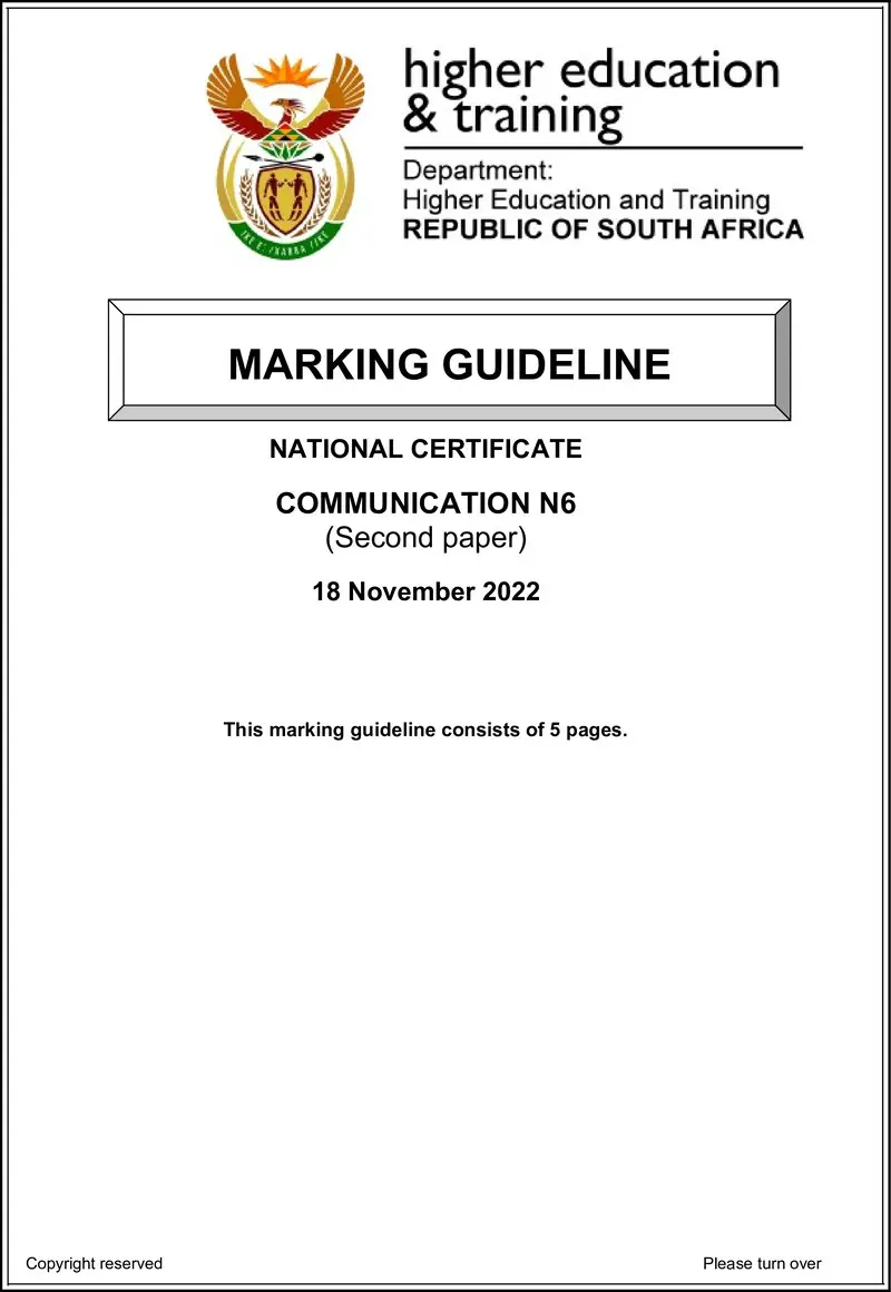 N6 P2 MEMO Nov 2022 preview