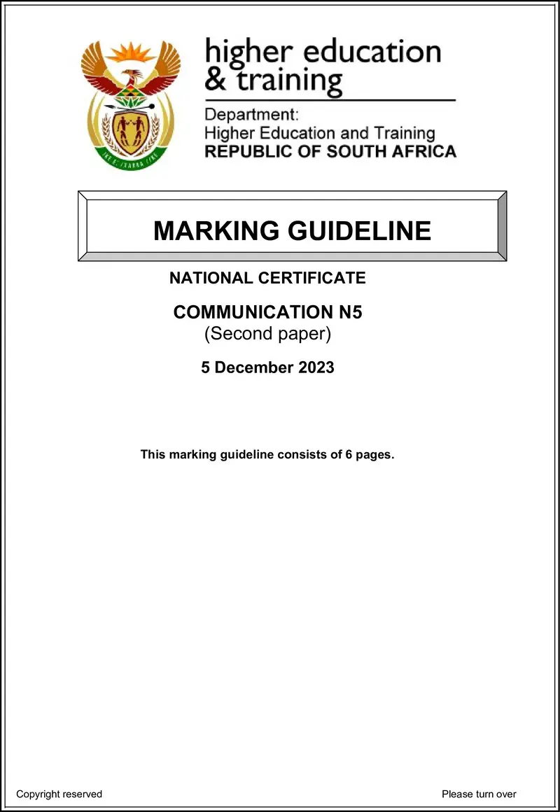 N180 Communication N5 P2 Nov MEMO 2023 preview
