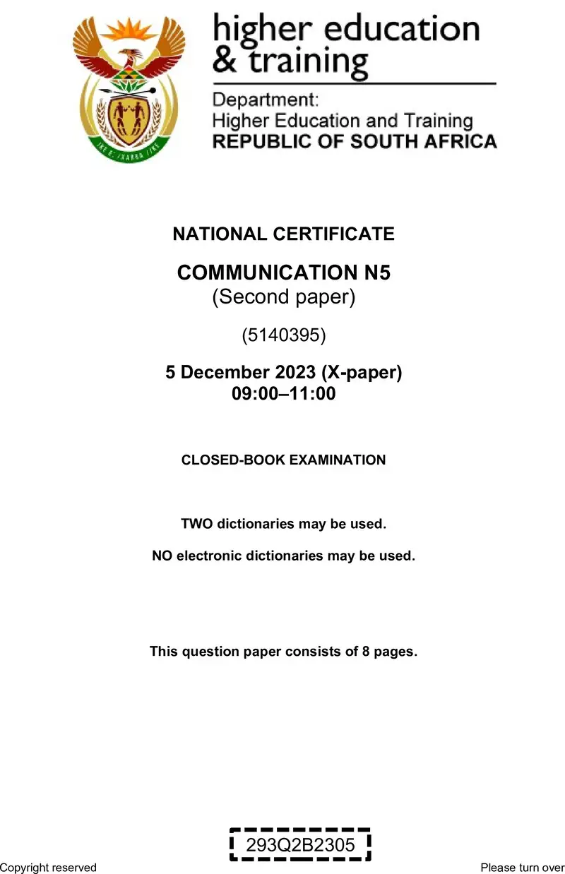 N180 Communication N5 P2 Nov QP 2023 preview