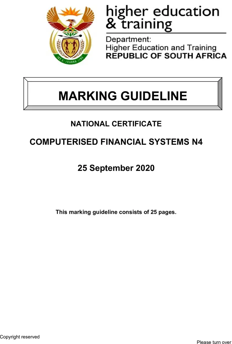 Financial Systems N4 MEMO June 2020 preview