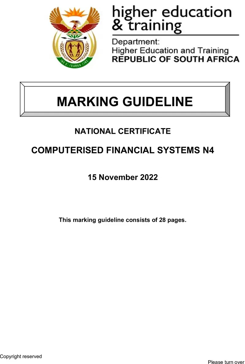 Financial Systems N4 MEMO Nov 2022 preview
