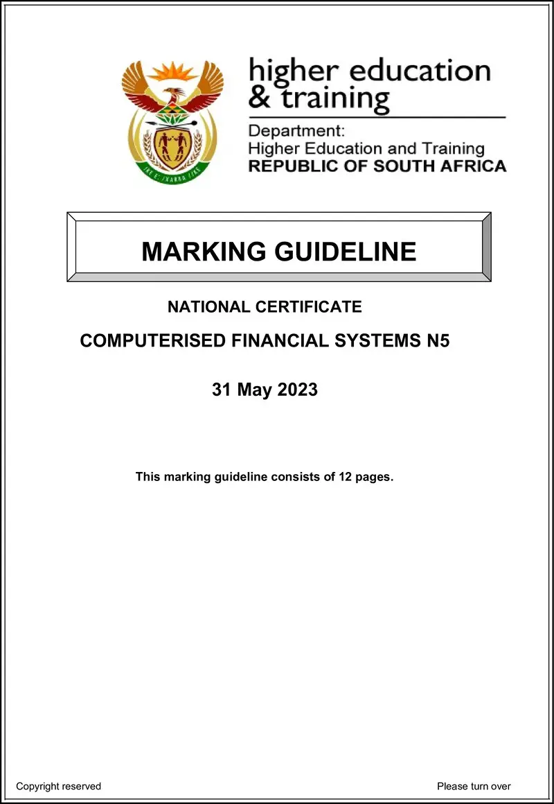 Financial Systems N5 MEMO June 2023 preview
