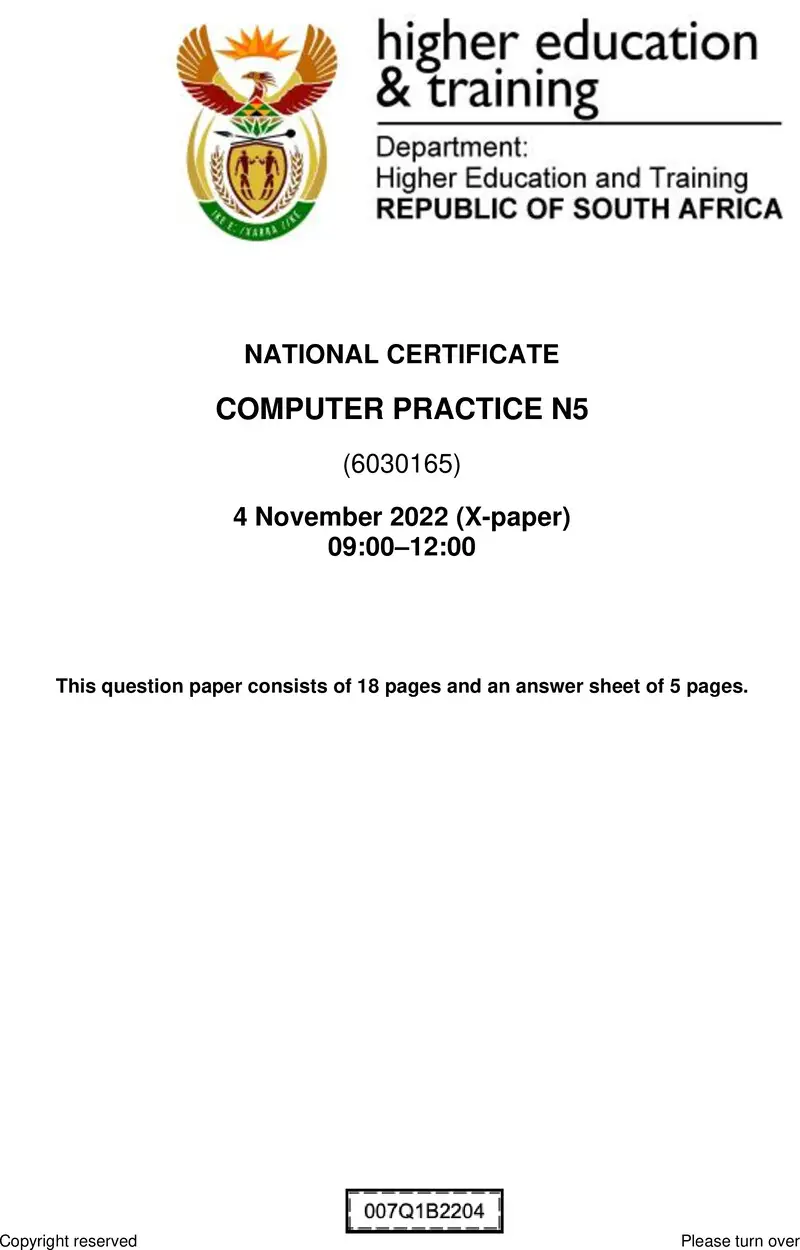 Practice N5 QP Nov 2022 preview
