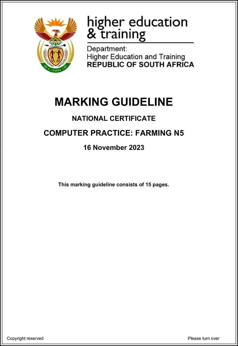 N000 Computer Practice Farming N5 MEMO Nov 2023 preview