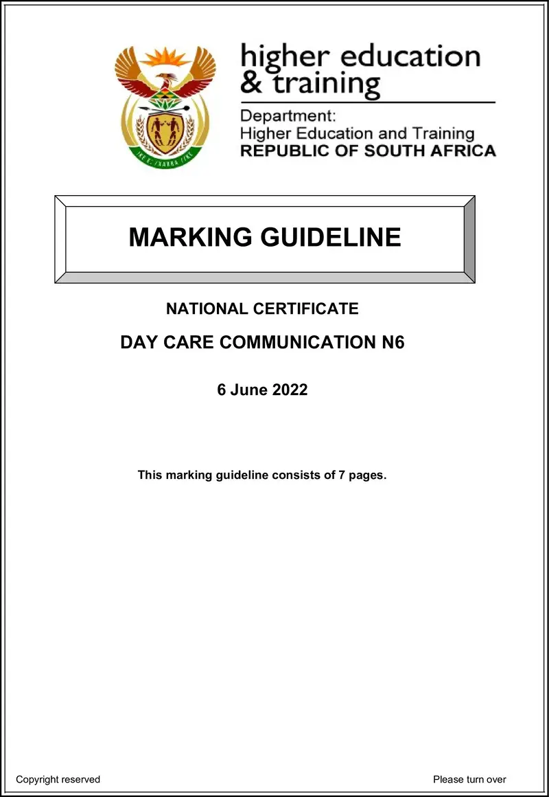 Day Care Communication N6 MEMO June 2022 preview