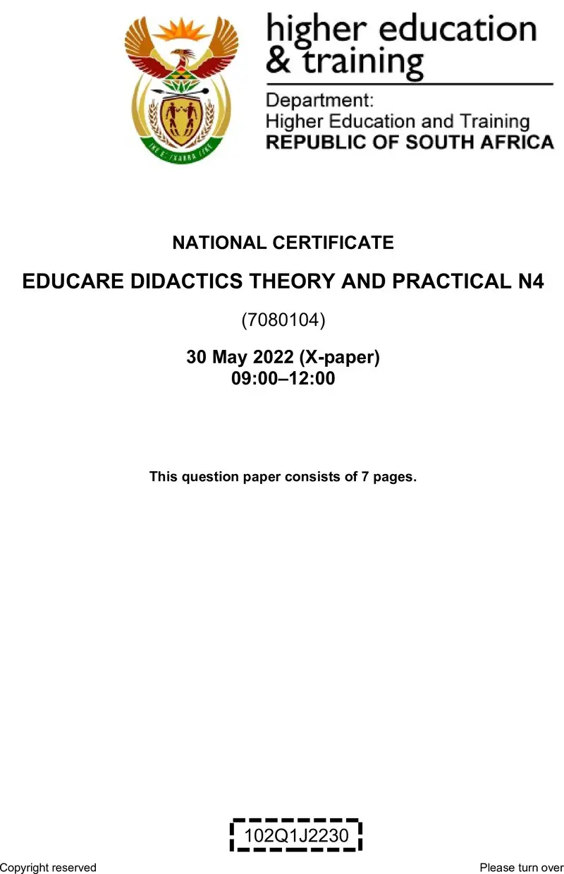 Didactics Theory And Practical N4 June QP 2022 preview