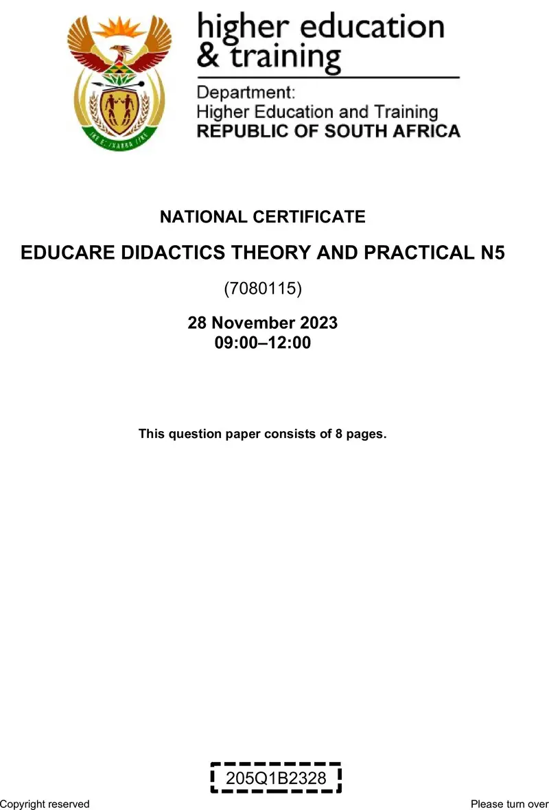 N390 Educare Didactics Theory And Practical N5 QP Nov 2023 preview