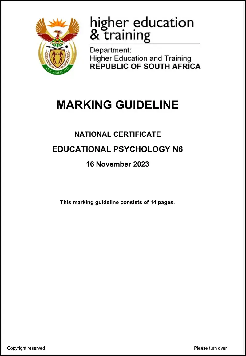 N430 Educational Psychology N6 MEMO Nov 2023 preview