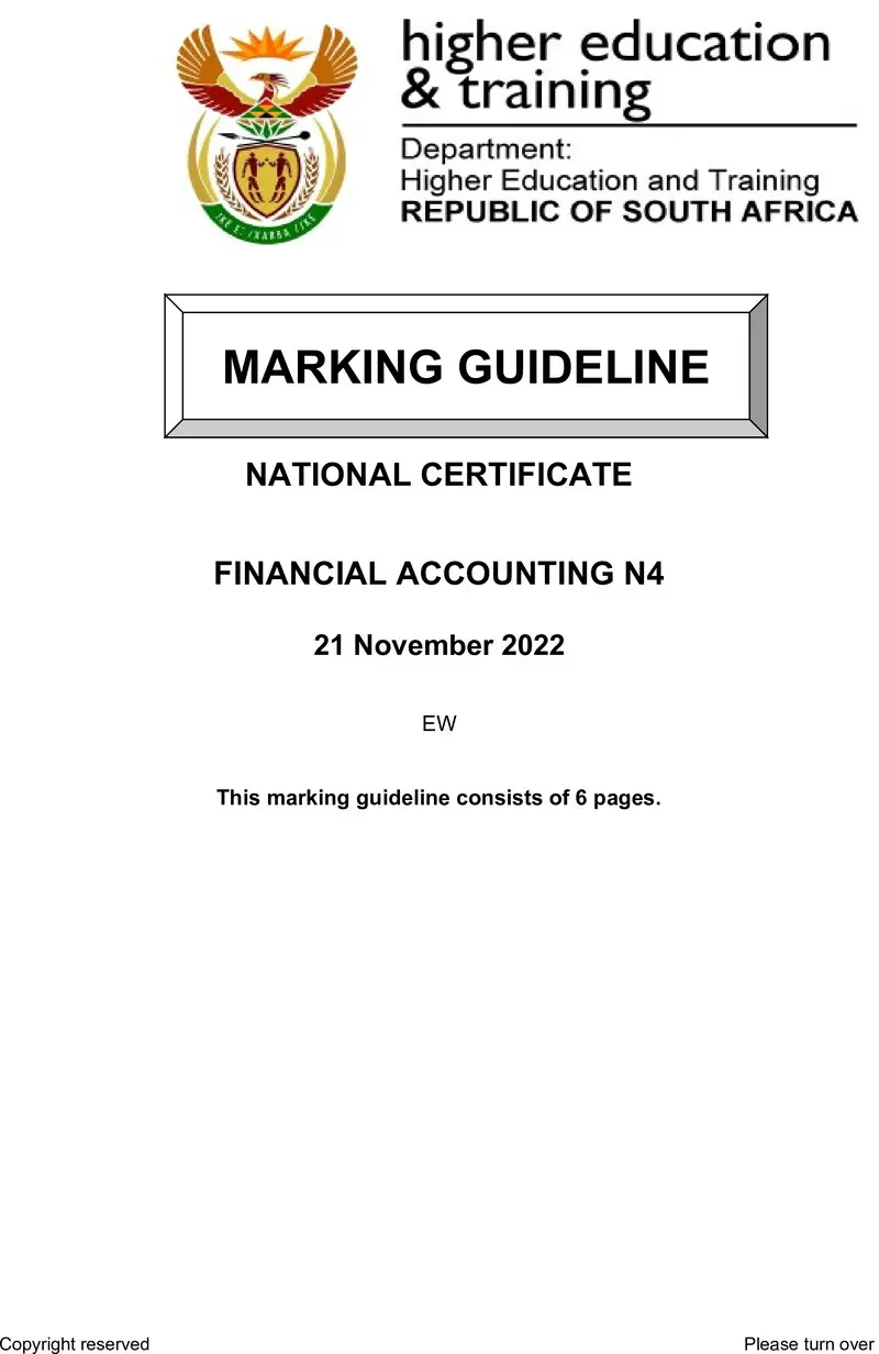 Accounting N4 Nov MEMO 2022 Edited preview