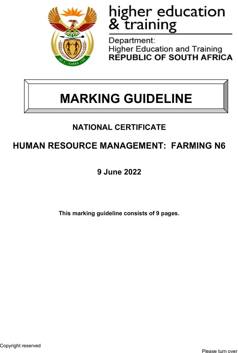 Resource Management Farming N6 MEMO June 2022 preview