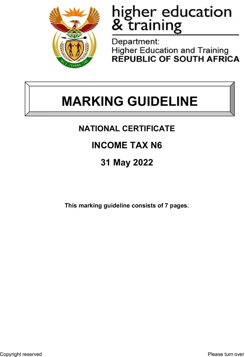 Tax N6 June MEMO 2022 Edited preview
