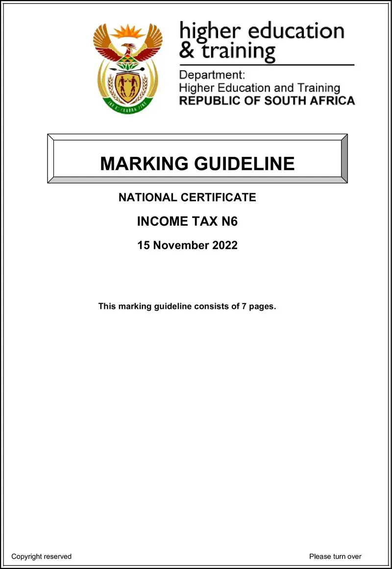 Tax N6 MEMO Nov 2022 preview