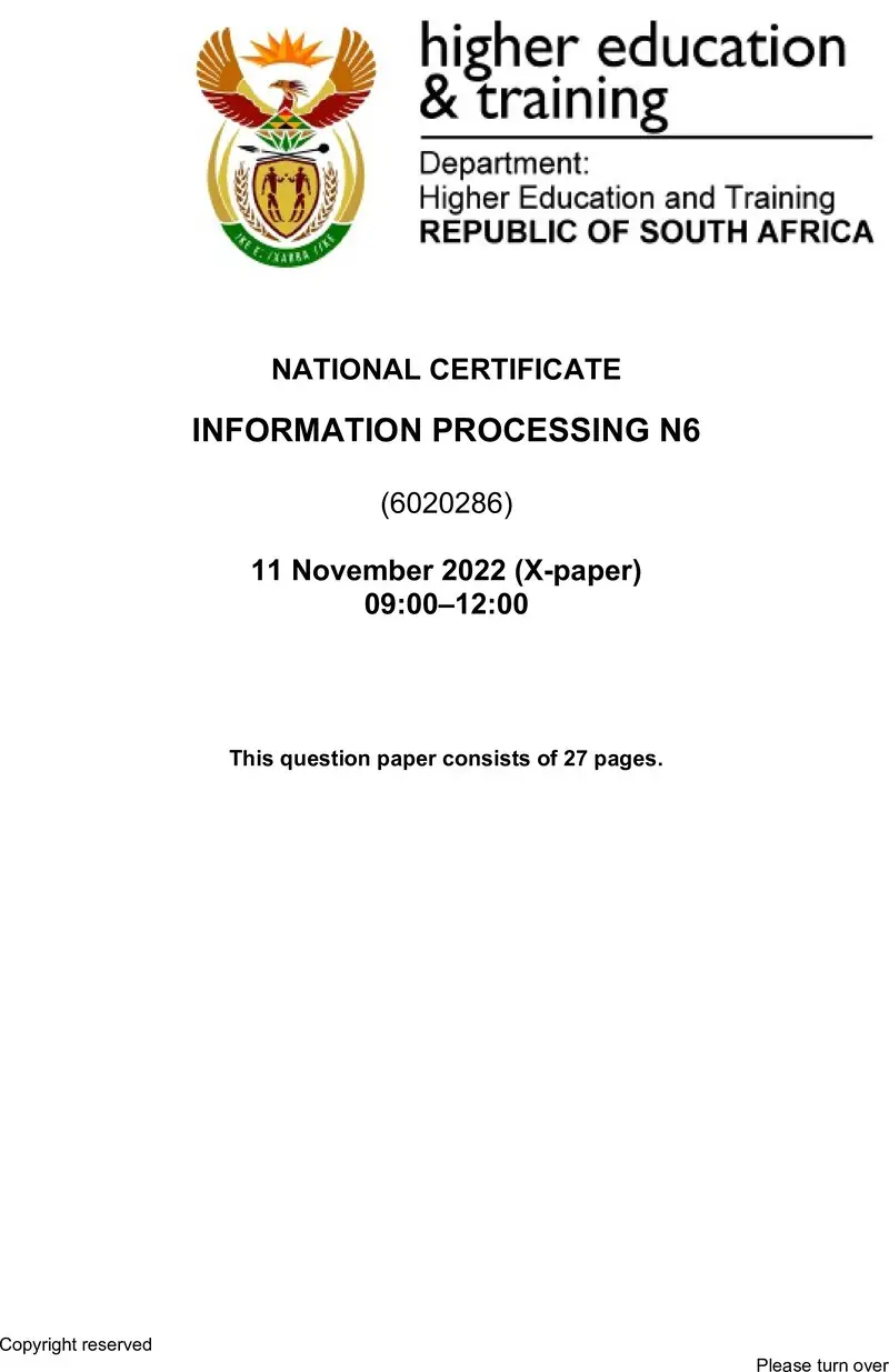 Processing N6 QP Nov 2022 preview