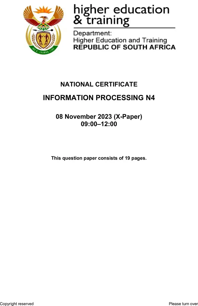 N670 Information Processing N4 Nov QP 2023 preview
