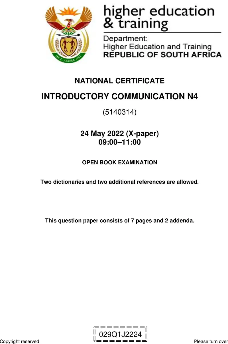 N770 Introductory Communication N4 Jun QP 2022 preview