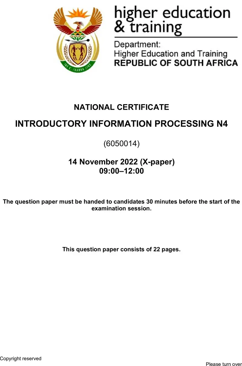 Information Processing N4 QP Nov 2022 preview