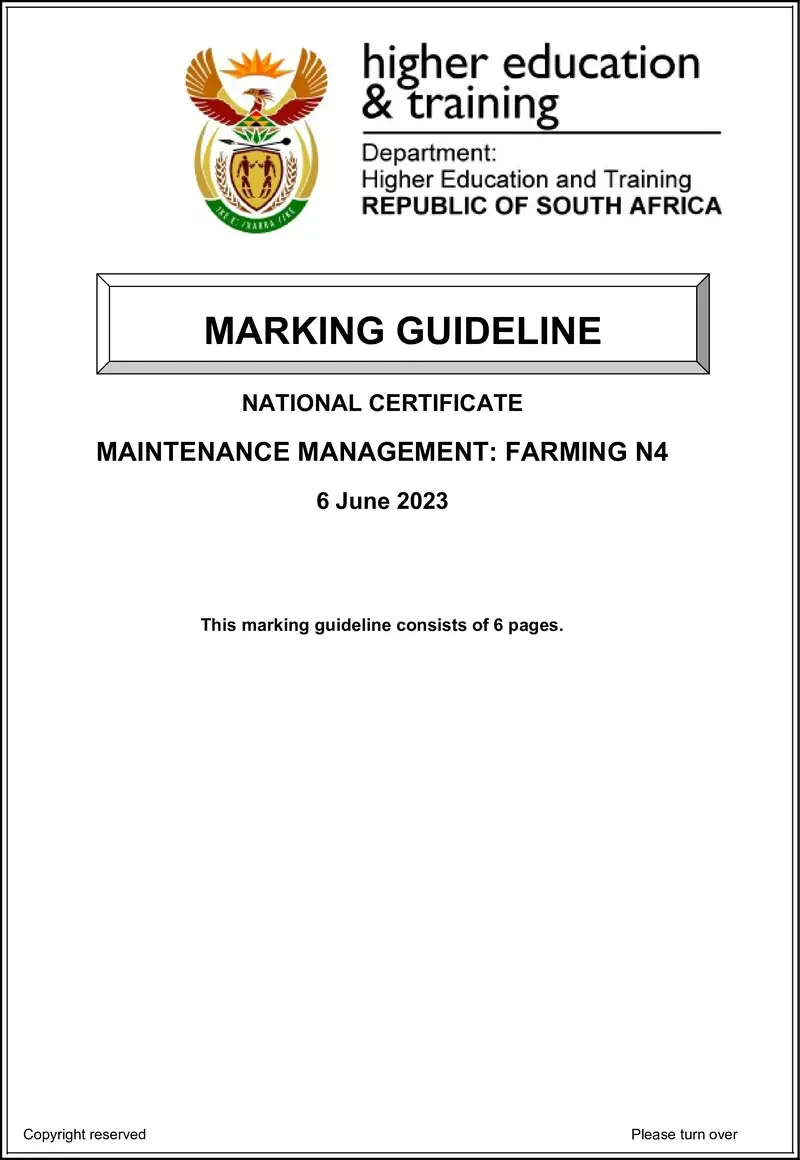 Management Farming N4 MEMO Jun 2023 preview